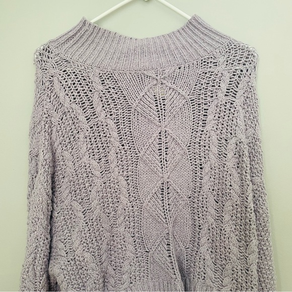 ANTHROPOLOGIE NWT Maeve Layered Peplum Turtleneck Light Purple & White - Picture 12 of 16